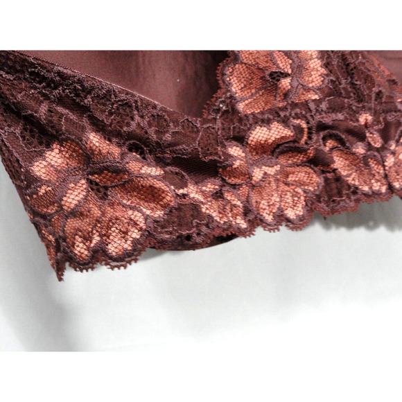 Adore Me Bra Lace Racer Back Plunge Front Close Pushup Brown Women's Size 34DD - Picture 8 of 11